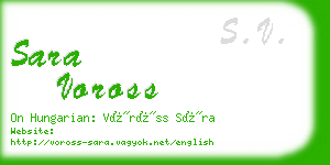 sara voross business card